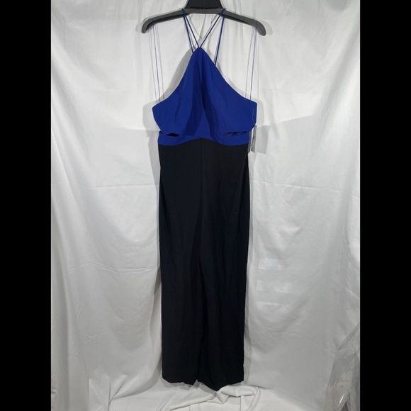 NWT Aidan by‎ Aidan Mattox [ 14 ] Cutout Colorblock Crepe Jumpsuit - Picture 7 of 12